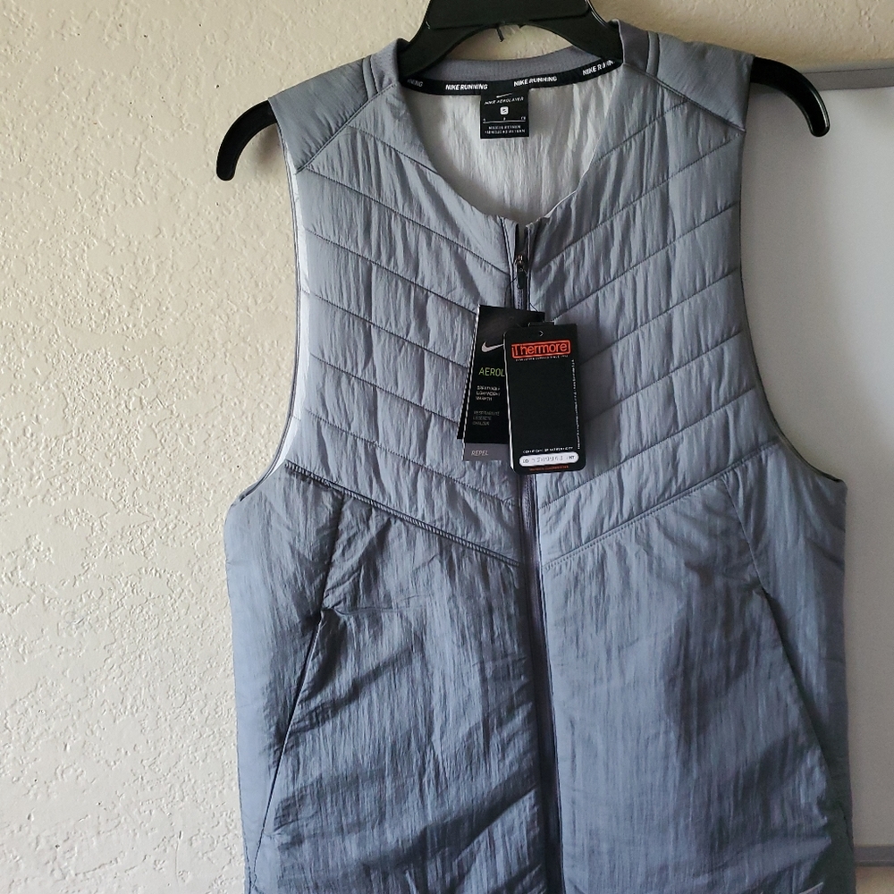 Mens Nk Arolyr Vest Men's Running Vest Nike Gray S - Picture 2 of 5
